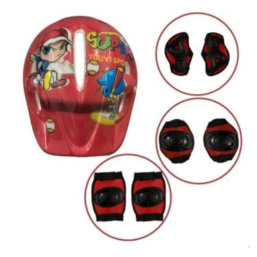 Imagem de Kit De Proteção Infantil P/ Skate Bike Patins Monster Modelo Cor:Verme