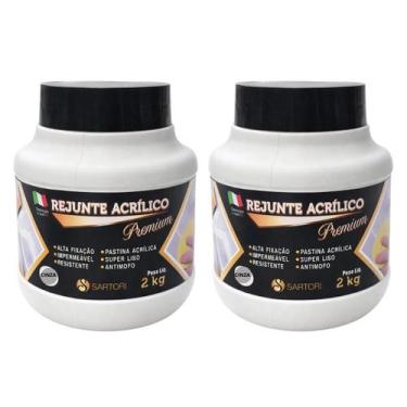 Imagem de Kit 2 Rejuntes Acrílico 2kg Cinza Moderno Impermeável Liso - SILAQUA