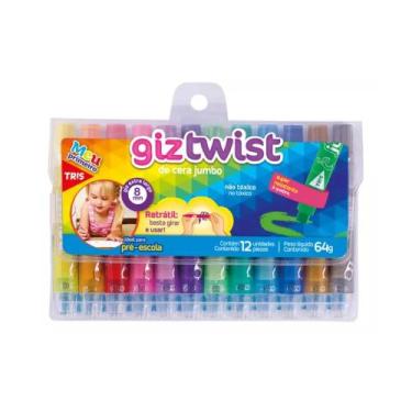 Imagem de Giz De Cera Tris Twist Retratil Jumbo 12 Cores
