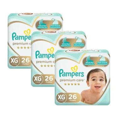 Imagem de Kit Fralda Pampers Premium Care Mega Tamanho XG 78 Unidades