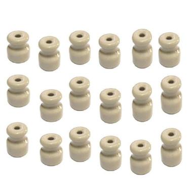 Imagem de Kit 500 Isolador Roldana Porcelana 24x24mm Chocadeira - GEMMER