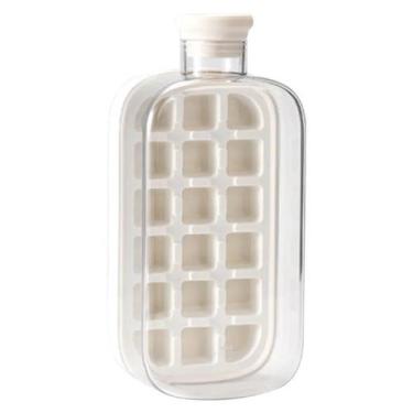 Imagem de Garrafa Cubos de Gelo 2 em 1 Forma de Silicone 800ml - Bmax, Branco