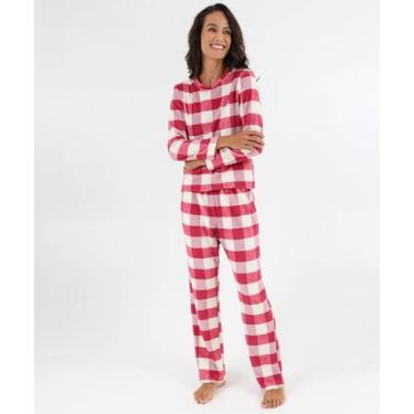 Imagem de Pijama Feminino Estampa Xadrez Marisa Rosa-50399, Rosa, GG