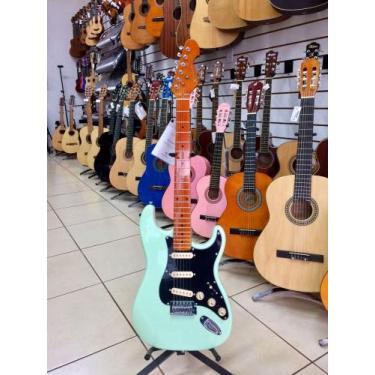 Imagem de Guitarra strato michael stonehenge gm222n ga - green antique