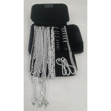 Imagem de Kit 12 Peças Corrente + Pulseira Aço Prateado Revenda - Congratulation