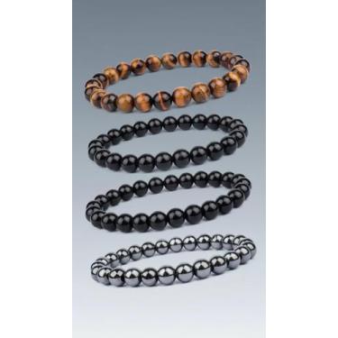 Imagem de Kit 3 Pulseiras Pedras Naturais 19cm - Congratulations Store