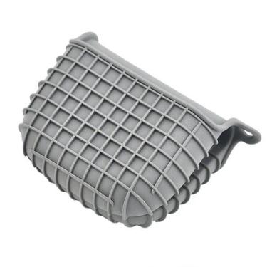 Imagem de Luvas Térmicas De Cozinha Silicone Pegador Assadeira Cor:Cinza, Cinza