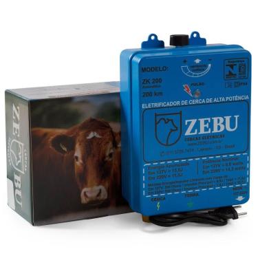 Imagem de Eletrificador de Cerca ZK200 AUT Raio de Ação 5.400 Metros Função Seca Capim Bivolt Zebu