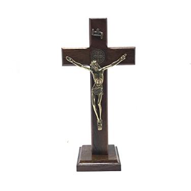 Imagem de Crucifixo De Mesa E Parede Madeira São Bento OV 17 Cm