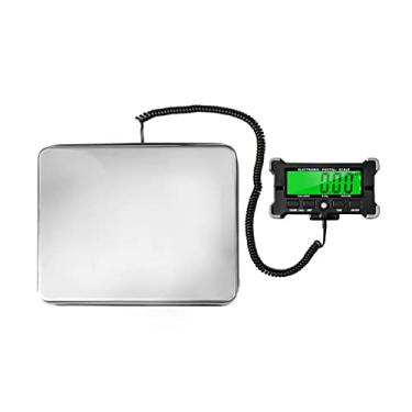 Imagem de Zwbfu Balança postal eletrônica de 440 libras Balança digital de precisão integrada em aço inoxidável de 0,05 kg com visor LCD de luz de fundo Balanças de envio com desligamento automático
