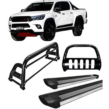 Imagem de Kit quebra mato+Estribo Pers +Santo Ant H2 Hilux 16/20 Preto