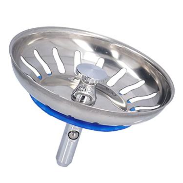 Imagem de Plugue de drenagem da pia Crazy Sales, tampa do filtro de pia 2 peças aço inoxidável 304 para casa para vaso sanitário para cozinha para banheiro