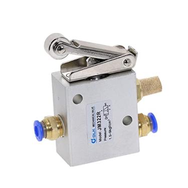 Imagem de Interruptor de válvula pneumática de 1 peça JM322R 2. Posição 3 Way Feminino Tópico 1/4"Válvula mecânica de ar de alavanca de rolete 12mm YYDFPIIA (Color : 12MM)