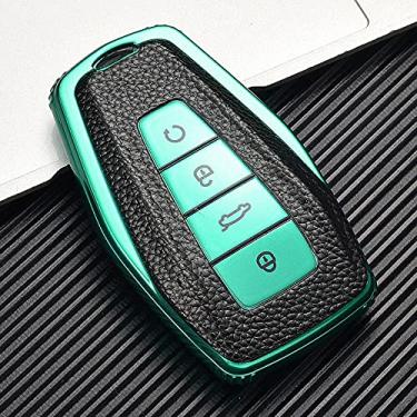 Imagem de Venus-David TPU couro porta-chaves do carro capa porta-chaves porta-chaves porta-chaves, adequado para Geely Coolray 2019 2020, verde