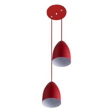 Imagem de Pendente Cone Bala Sadan Aluminio Duplo Vermelho