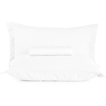 Imagem de Kit Colcha Queen + Porta Travesseiro Teka Gênova Branco