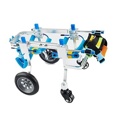 Imagem de Cadeira de rodas para cães de 4 rodas, Cadeiras de rodas ajustáveis ​​para cães pequenos Homend Reabilitação das pernas traseiras, Dog Walker Walking Wheels Help Em Up Harness, 1,5-16 kg (Ta