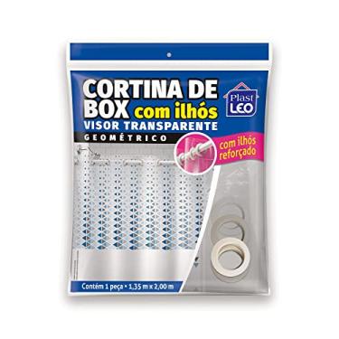 Imagem de Cortina para Box com Ilhós - Visor Geométrico (1,35x2,00m) | Plast Leo (Ref.: 640-A)