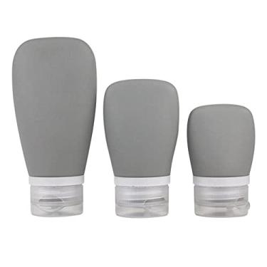 Imagem de Conjunto de garrafas de silicone de 3 peças de leite de limpeza loção cosmética garrafa de armazenamento kit portátil de viagem em casa para viagens de engarrafamento