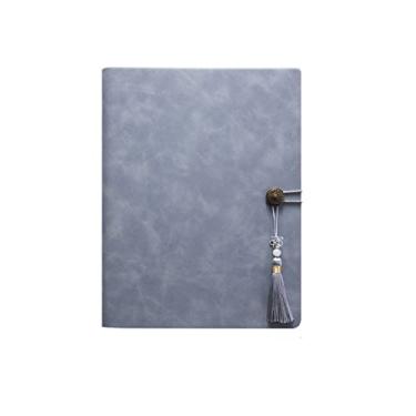 Imagem de A6 A5 B5 Caderno espiral de couro falso e diário Caderno de capa dura Agenda organizador planejador recarregável, cinza B5