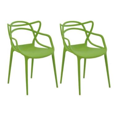 Imagem de Kit 2 Cadeiras Decorativas Sala E Cozinha Feliti (Pp) Verde - Gran Bel