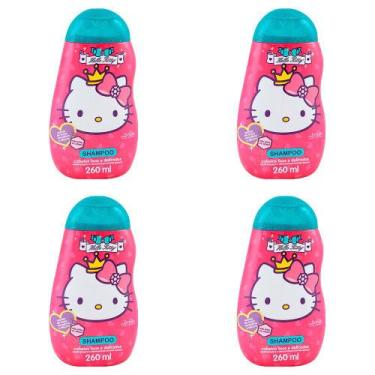 Imagem de Kit 4 Und Shampoo Hello Kitty Cabelos Lisos 260ml