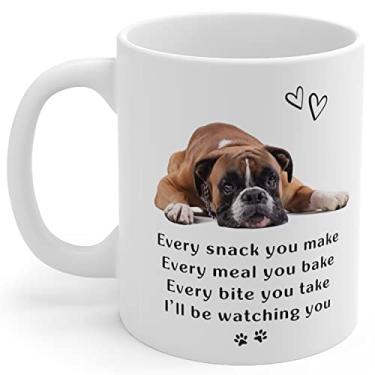 Imagem de Presentes de cachorro boxer para mulheres e homens - Caneca engraçada de cachorro boxer para proprietários de amantes de cães - Caneca de café de cachorro boxer copo de cerâmica 325 ml - Natal, aniversário, presente engraçado para cachorro boxer mãe pai