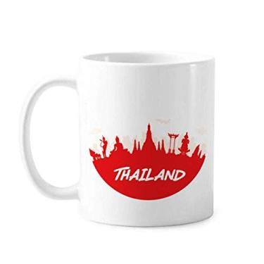 Imagem de Red Outline Marco Tailândia Caneca Cerâmica Café Porcelana Utensílios de Mesa