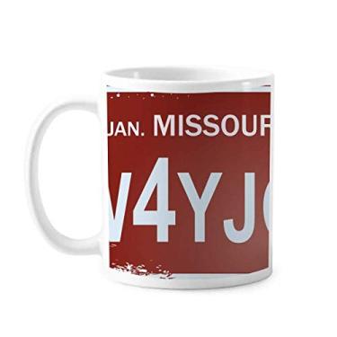 Imagem de Caneca com estampa de número de carro americano EUA cerâmica xícara de café porcelana louça