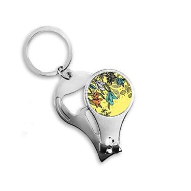 Imagem de Arte Moderna Lírio Flores Plantas Desenho Alicate de Unha Chaveiro Abridor de Garrafas Cortador