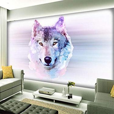 Imagem de Personalização personalizada arte abstrata animal lobo foto 3D mural papel de parede restaurante clubes ktv bar quarto design papel de parede 250 cm (C)×175 cm (A)