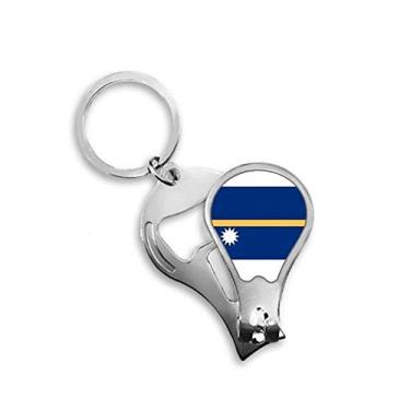 Imagem de Cortador de unhas com bandeira nacional de Nauru Oceania Country abridor de chave tesoura