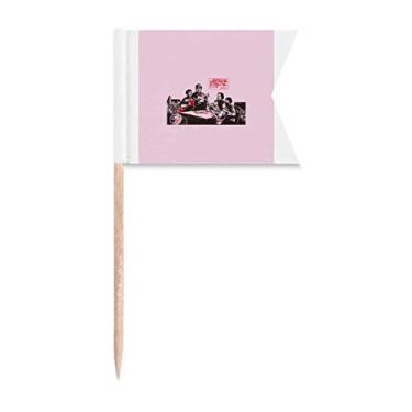 Imagem de China Red Education Propaganda Professor Palito de Dente Bandeiras Marcação de Rotulagem para Bolo Festa Prato de Queijo