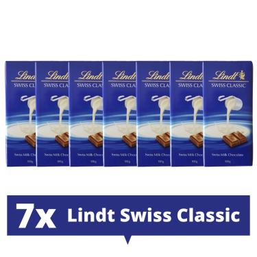 Imagem de 7x Chocolate Lindt Swiss Classic Ao Leite 100g