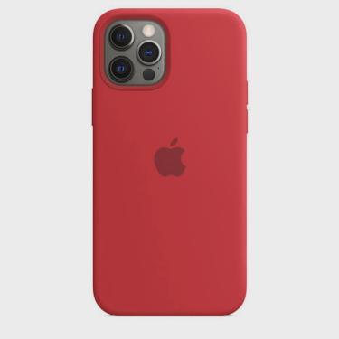 Imagem de Capa Case Apple Silicone Para Iphone 12 E 12 Pro - Vermelho e Pelicula