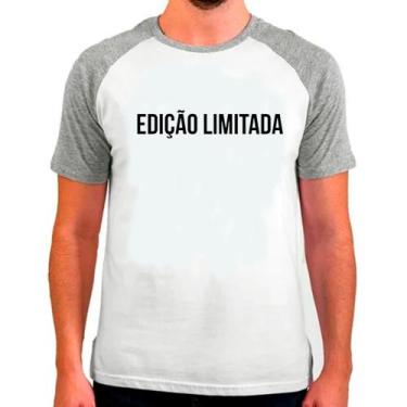 Imagem de Camiseta Raglan Frases Humor Cinza Branca Masc11 - Design Camisetas