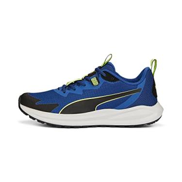 Imagem de PUMA Tênis masculino Twitch Runner Trail, Preto com espremedor de limão azul em chamas, 14
