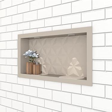 Imagem de Nicho para Banheiro em Mármore Sintético Texturizado 60x30cm Cozimax Bege