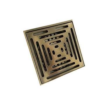 Imagem de Dreno de piso Ralo de resíduos Peneira Dreno de piso Sifang Verde Bronze Autovedante/Água profunda Placa de quatro lados Esculpida Cobre dreno de piso
