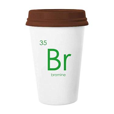 Imagem de Tabela de Período Elementos de Química Elementos de Halogênio Bromo Caneca de Café Copo de Cerâmica