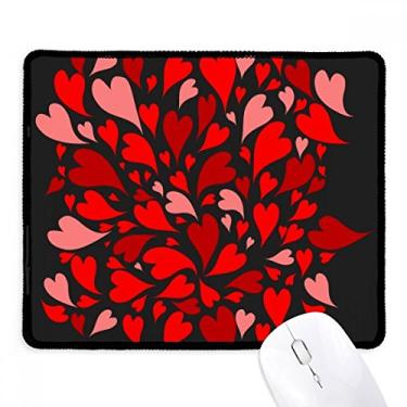 Imagem de Mousepad com borda costurada para o dia dos namorados, preto, vermelho, rosa, corações