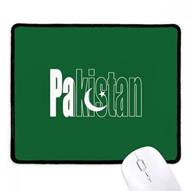 Imagem de Mousepad com nome da bandeira do país paquistão borda costurada tapete de borracha para jogos