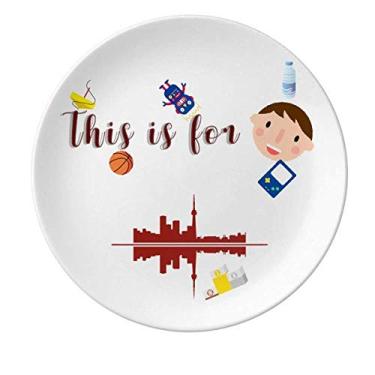 Imagem de Symbolic Reflections Placa de porcelana paisagem urbana placas arquitetônicas jantar redondo menino homem