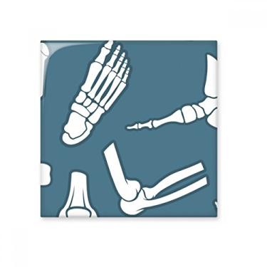 Imagem de Esqueleto humano azul desenho ilustração cerâmica azulejo brilhante decalque pedra adornada tijolo vitrificado