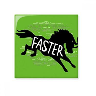 Imagem de Decalque brilhante de azulejo de cerâmica natural com desenho de animal de cavalo preto