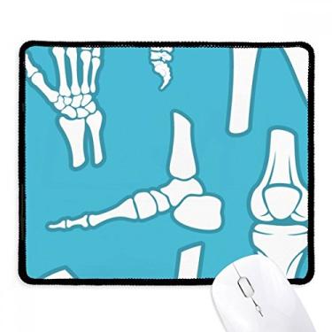 Imagem de Ilustrações de Osso Humano Azul Desenho Antiderrapante Mousepad Jogo Escritório Bordas Costuradas Presente