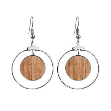 Imagem de Anéis anuais irregulares, brincos com padrão de grãos pequenos, joia de argola