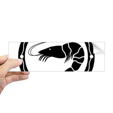 Imagem de DIYthinker Adesivo retangular de para-choque preto com ilustração de camarão da vida marinha para notebook decalque de janela