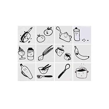 Imagem de Carimbos de madeira West Coast Paracord de 12 peças – Conjunto de mini carimbos vintage de madeira – Carimbos criativos divertidos e exclusivos – Almofadas de borracha de madeira para tinta – Diário, livro de recortes e mais! (Cozinhar)