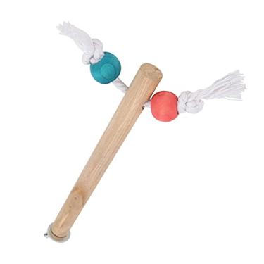 Imagem de LZKW Poleiro de gaiola de pássaro, vara de pé fácil de instalar madeira com acessórios fixos para pássaros (1,5 * 18 cm, azul)